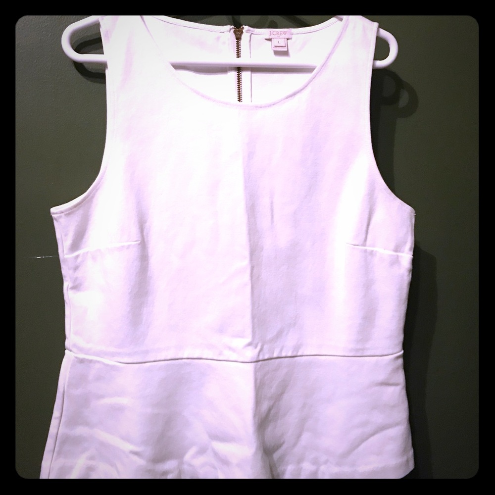 White J Crew Peplum Tank